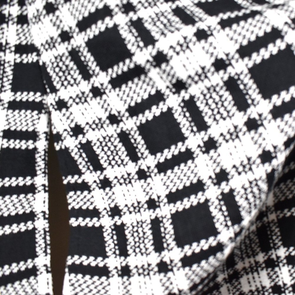 Skovhuss *Danish* Black Plaid Cotton Blend Leather Closure Cape - Picture 11 of 15